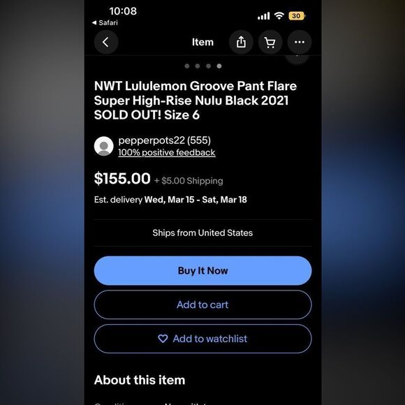 Rare Lululemon Athletica Groove Pant Flare Super High-Rise *Nulu Savanna - Picture 5 of 5